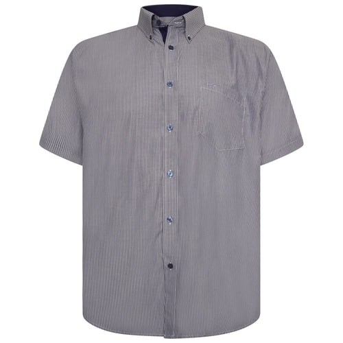 KAM Kurzarm-Streifenhemd Navy